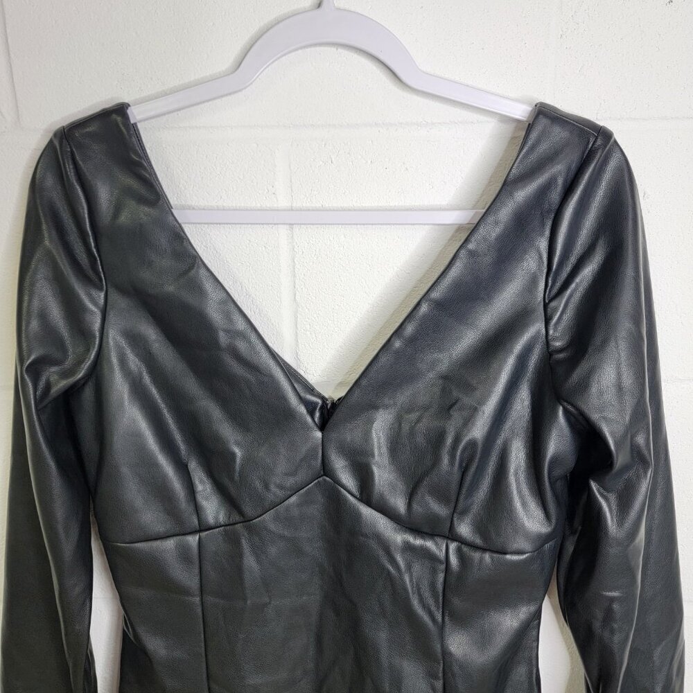 Wolf & Badger Maison Bogomil Black Noir Muse Eco Leather Dress NEW Size Large - Picture 10 of 16